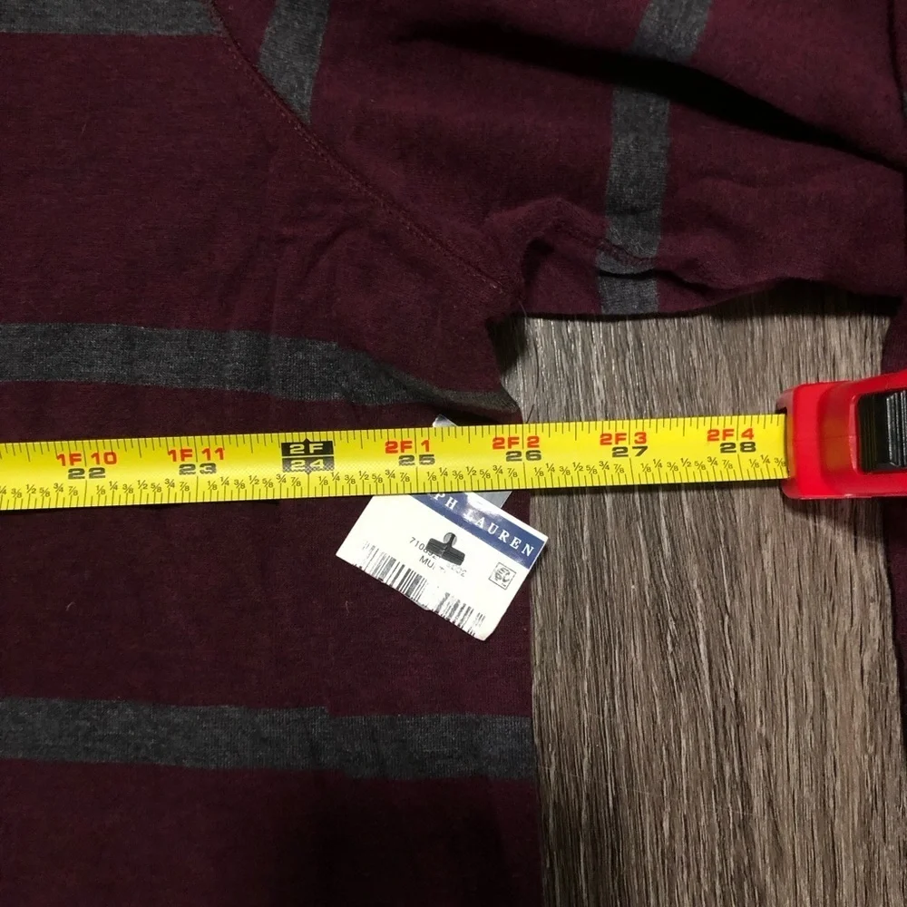 NWT Polo Ralph Lauren Men’s XXL 1/4 Zip Pullover - Maroon & Gray Striped